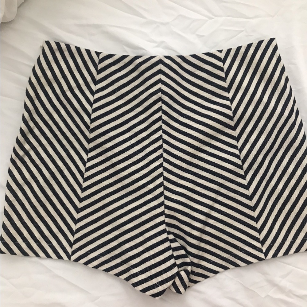 High waisted striped shorts